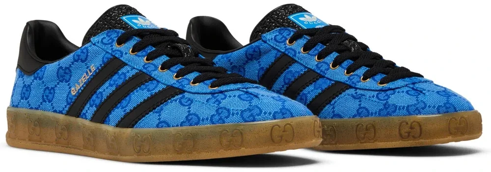 ADIDAS x GUCCI GAZELLE BLUE MEN'S DESIGNER SHOES - MADE IN ITALY SZ 10 44